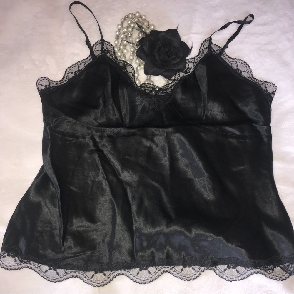 Black silk camisole
